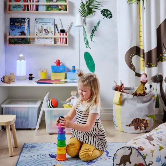 IKEA GLIS Box with lid, yellow/blue 6 ¾ x 4 " - Picture 9 of 17